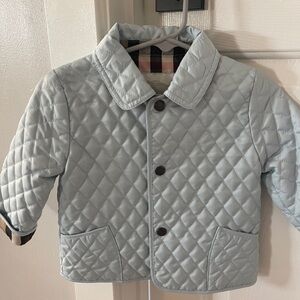 Burberry Quilted Light Blue Kids Jacket size 6-9 months